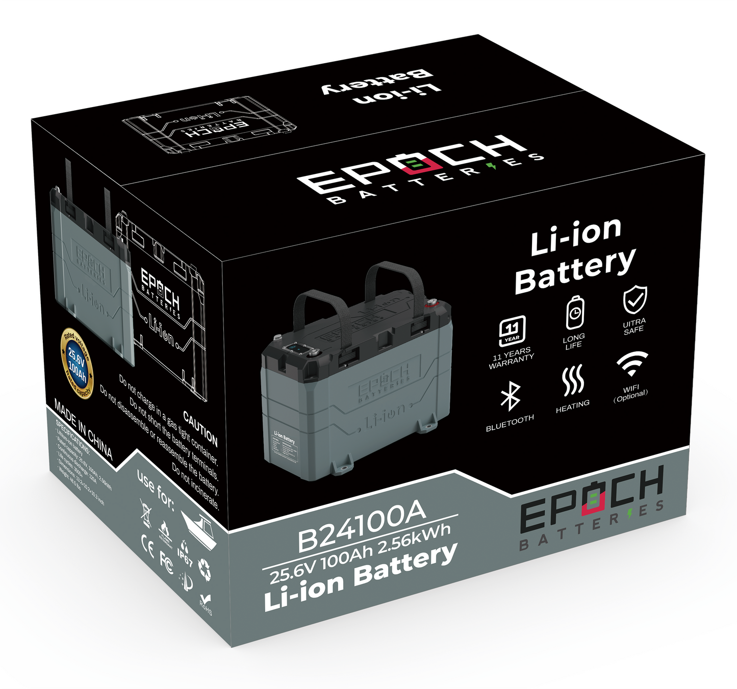 24V 100AH | HEATED & BLUETOOTH | LIFEPO4 BATTERY