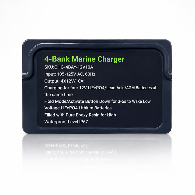 4-Bank 12V Marine Battery Charger | 10A Per Bank