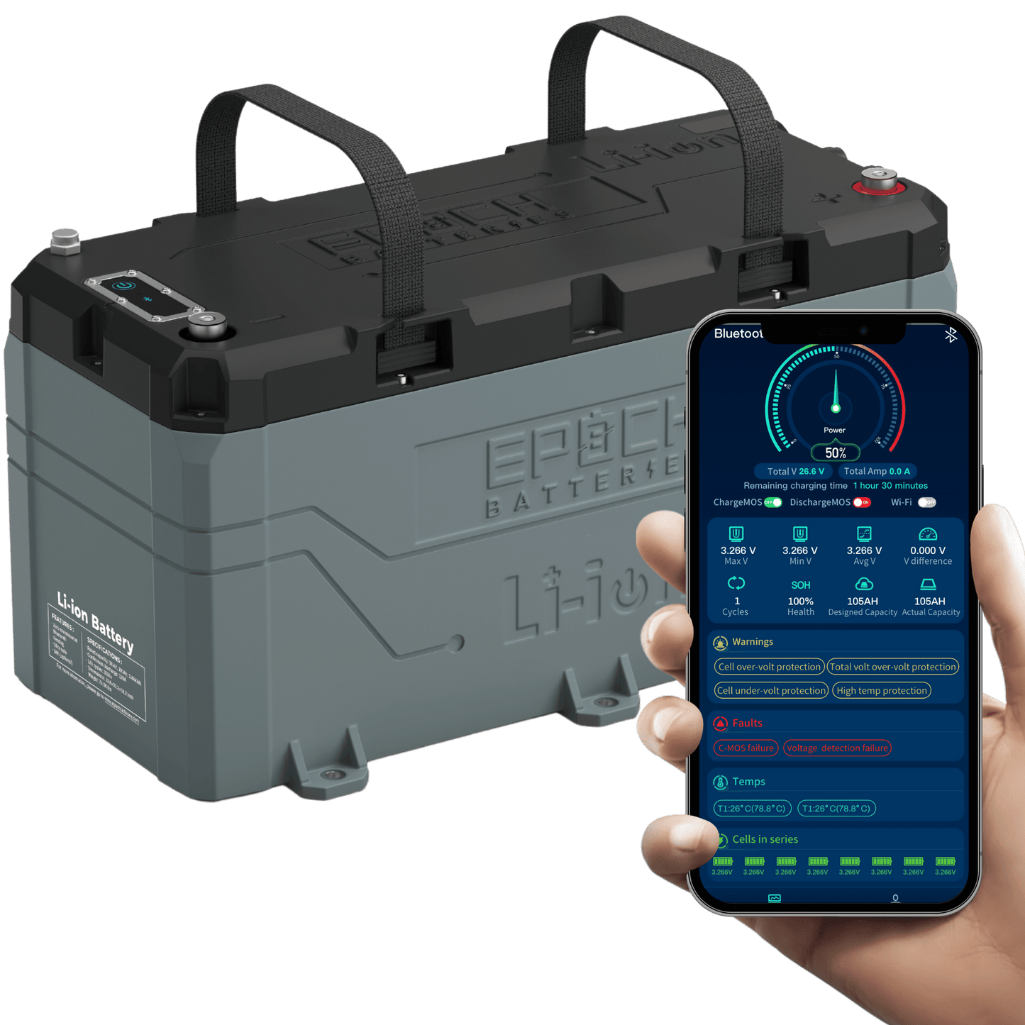 36V 50AH | HEATED & BLUETOOTH | LIFEPO4 BATTERY