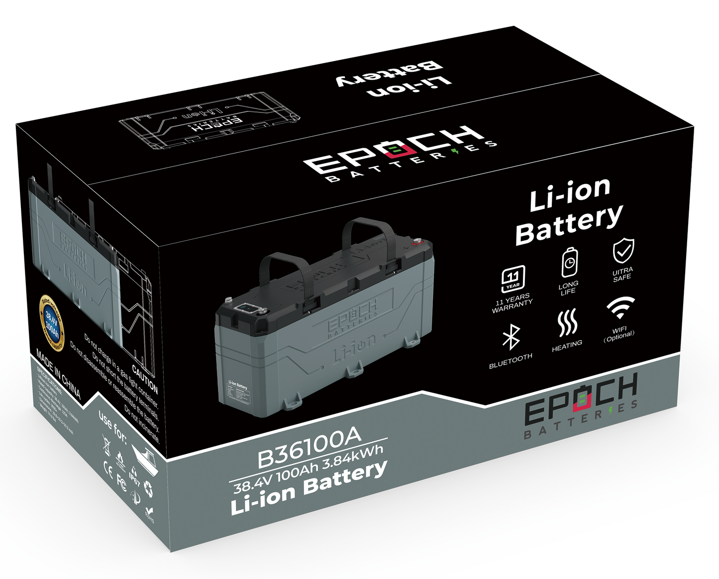 36V 100AH | HEATED & BLUETOOTH | LIFEPO4 BATTERY