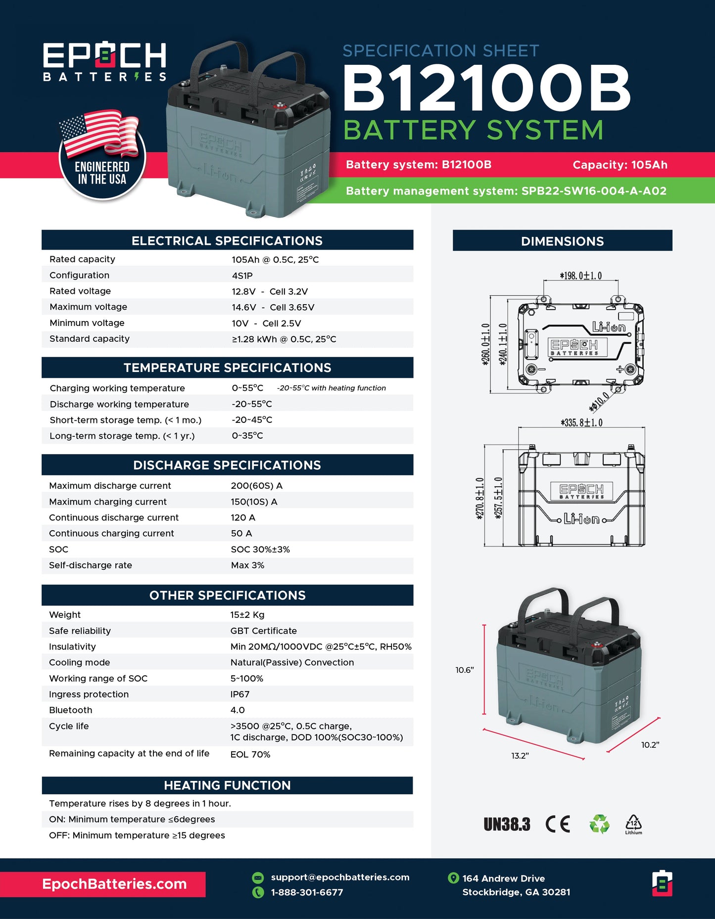 12V 100AH | HEATED & BLUETOOTH | LIFEPO4 BATTERY